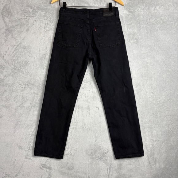 Levi's Wedgie Straight Ankle Jeans Black Button Fly Women's Size 26 Western - Picture 2 of 9